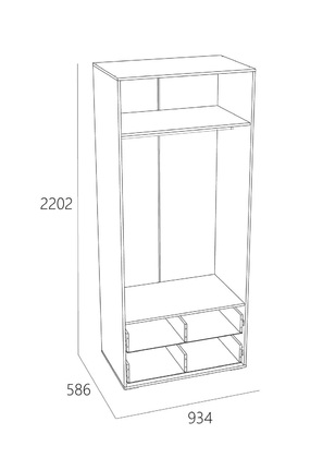Шкаф для одежды Элиот НМ 041.94 белый фасадный, маренго, баунти песочный