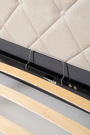 Кровать Марион 180 велюр OCEAN 002 бежевый с ортопедическим основанием и подъемным механизмом (спальное место 180 х 200)