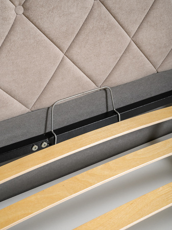 Кровать Марион 180 велюр OCEAN 005 темно-бежевый с ортопедическим основанием и подъемным механизмом (спальное место 180 х 200)