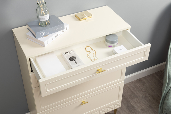 Комод Марион 16.249 слоновая кость С341 PE, слоновая кость 6898 ПВХ, белый PE шагрень