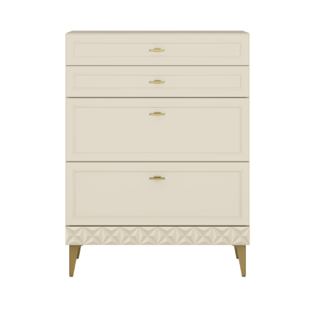 Комод Марион 16.249 слоновая кость С341 PE, слоновая кость 6898 ПВХ, белый PE шагрень