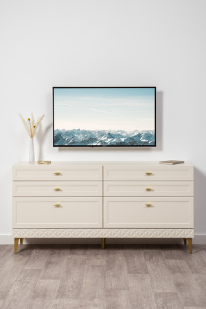 Комод Марион 16.256 Слоновая кость С341 PE, Слоновая кость 6898 ПВХ, Белый PE шагрень