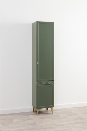 Гостиная Марион композиция 1 дымчатый зеленый K521, олива шагрень AG 1050 ПВХ, белый PE шагрень (собирается на любую сторону)