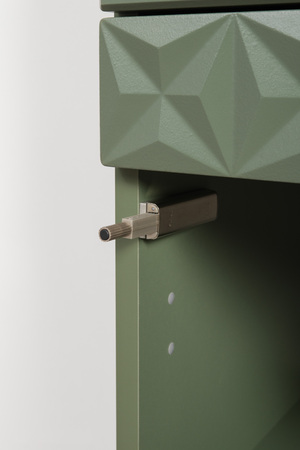 Гостиная Марион композиция 1 дымчатый зеленый K521, олива шагрень AG 1050 ПВХ, белый PE шагрень (собирается на любую сторону)