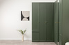 Шкаф-пенал Марион 16.340.01 дымчатый зеленый K521, олива шагрень AG 1050 ПВХ (собирается на любую сторону)