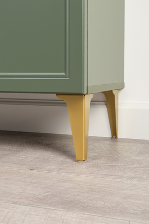 Шкаф-витрина Марион 16.397.01 дымчатый зеленый K521, олива шагрень AG 1050 ПВХ (собирается на любую сторону)