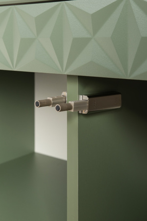 Шкаф-витрина Марион 16.397.02 дымчатый зеленый K521, олива шагрень AG 1050 ПВХ