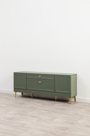 Тумба Марион 16.167 дымчатый зеленый K521, олива шагрень AG 1050 ПВХ, белый PE шагрень