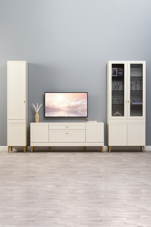 Тумба Марион 16.167 слоновая кость С341 PE, слоновая кость 6898 ПВХ, белый PE шагрень